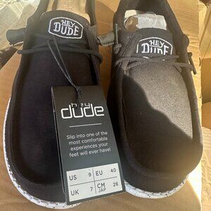 HEY DUDE WENDY SLUB CANVAS BLACK 9